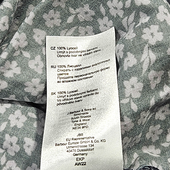 NWT Barbour Midhurst Mock Neck Smocked Ditsy Floral Blouse Sz. 8 Purple Black - Picture 8 of 12